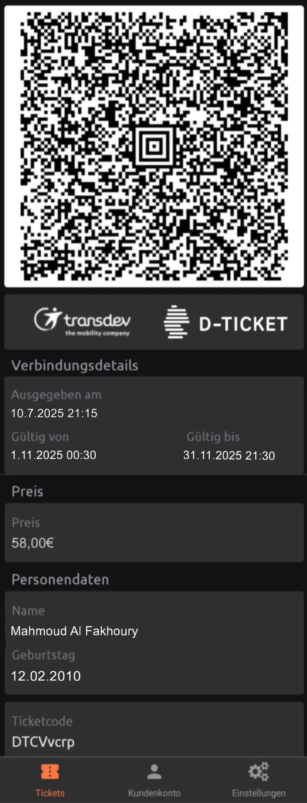 Ticket Bild